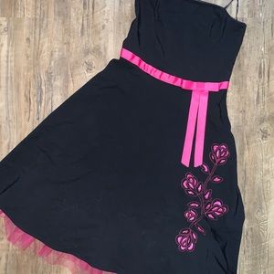 Rampage Strapless Black/Hot Pink Dress - Size 9